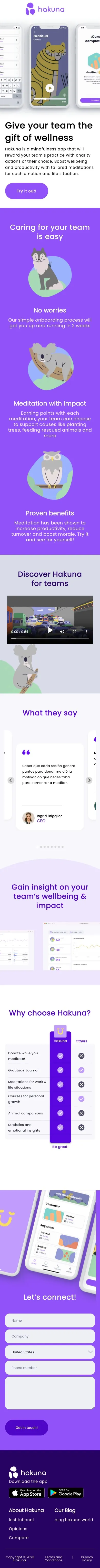 Captura completa de business.hakuna.world en mobile